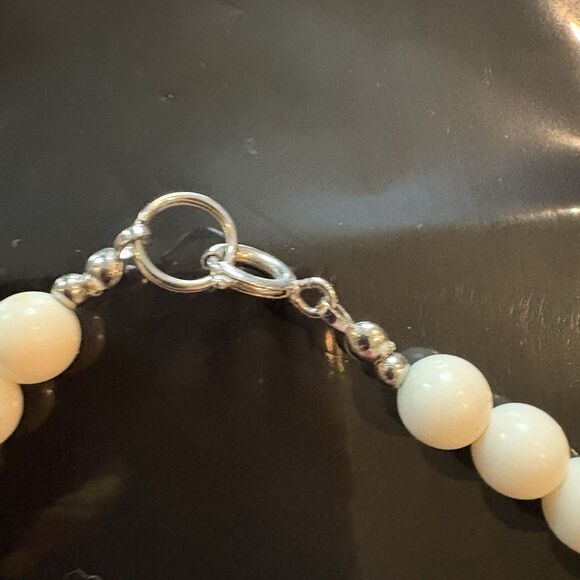 Vintage Necklace Pink And White Beaded Chunky Costume Jewelry 1980s Retro - Picture 4 of 5